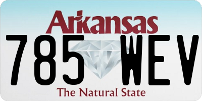AR license plate 785WEV
