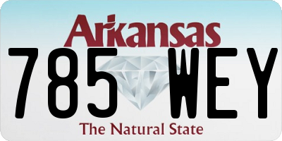 AR license plate 785WEY