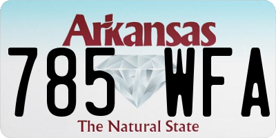 AR license plate 785WFA