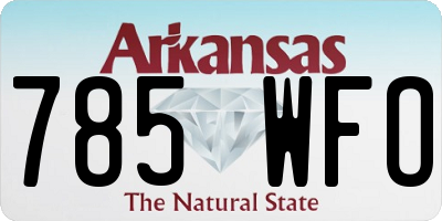 AR license plate 785WFO