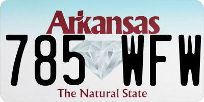 AR license plate 785WFW