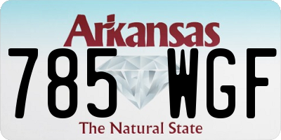 AR license plate 785WGF