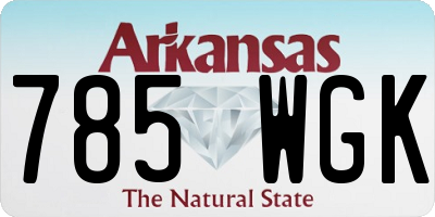 AR license plate 785WGK