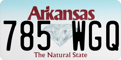AR license plate 785WGQ