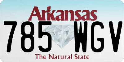 AR license plate 785WGV