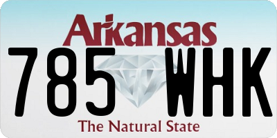 AR license plate 785WHK