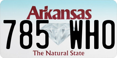 AR license plate 785WHO