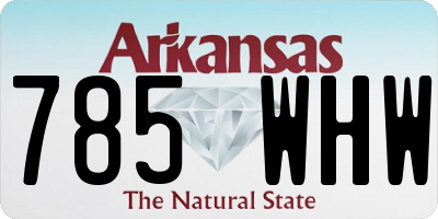 AR license plate 785WHW