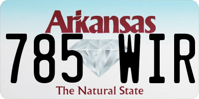 AR license plate 785WIR