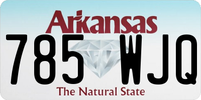 AR license plate 785WJQ