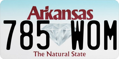 AR license plate 785WOM