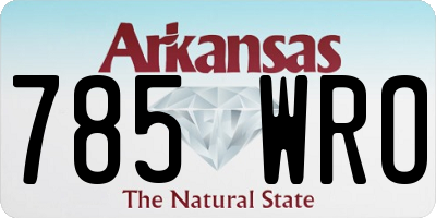 AR license plate 785WRO