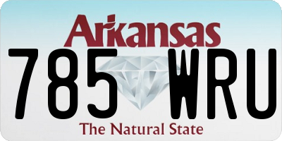 AR license plate 785WRU