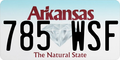 AR license plate 785WSF