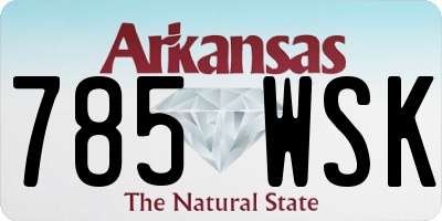 AR license plate 785WSK