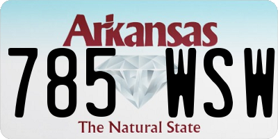 AR license plate 785WSW