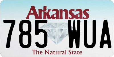 AR license plate 785WUA