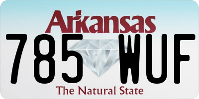 AR license plate 785WUF