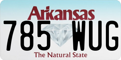 AR license plate 785WUG