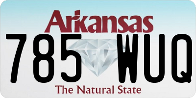 AR license plate 785WUQ