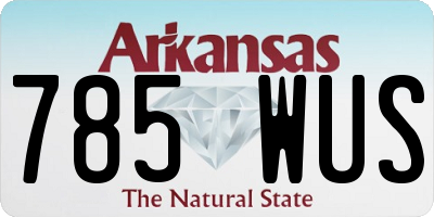 AR license plate 785WUS