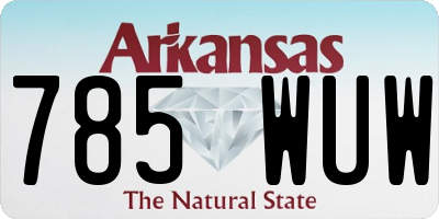 AR license plate 785WUW
