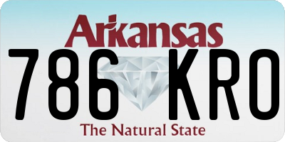 AR license plate 786KRO
