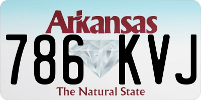 AR license plate 786KVJ