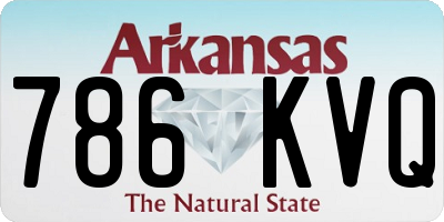 AR license plate 786KVQ