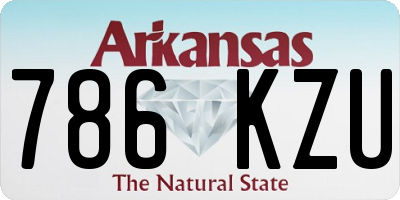 AR license plate 786KZU