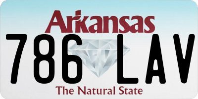 AR license plate 786LAV