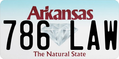 AR license plate 786LAW