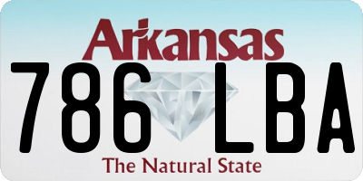 AR license plate 786LBA