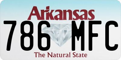 AR license plate 786MFC