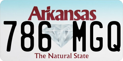 AR license plate 786MGQ