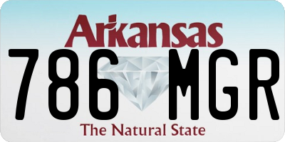 AR license plate 786MGR