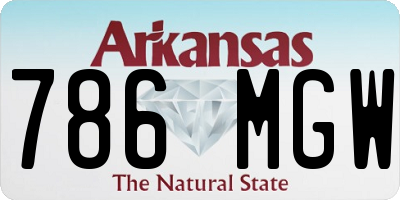 AR license plate 786MGW