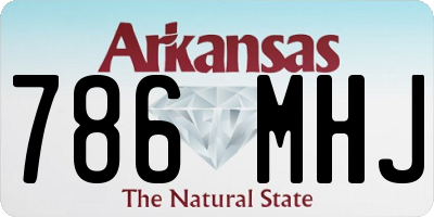 AR license plate 786MHJ
