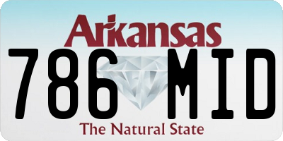 AR license plate 786MID