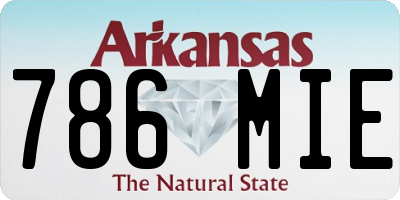 AR license plate 786MIE