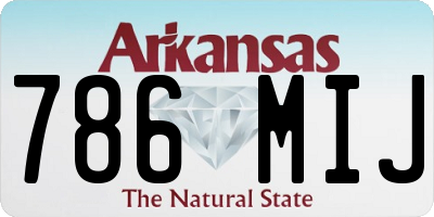 AR license plate 786MIJ