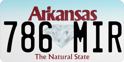 AR license plate 786MIR