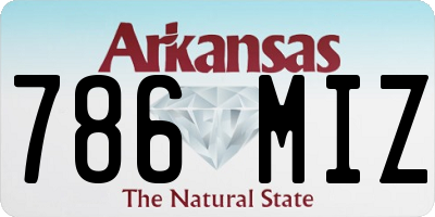 AR license plate 786MIZ
