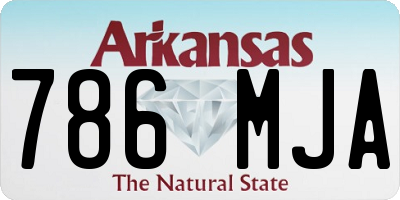 AR license plate 786MJA