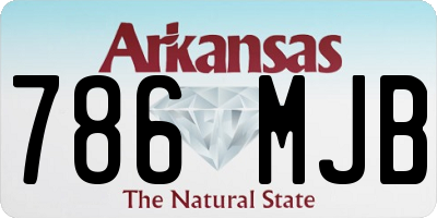 AR license plate 786MJB