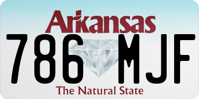 AR license plate 786MJF