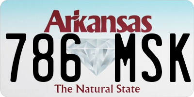 AR license plate 786MSK