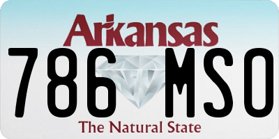 AR license plate 786MSO