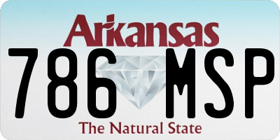 AR license plate 786MSP