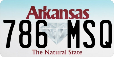 AR license plate 786MSQ